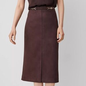 Petite Faux Suede Chain Waist Skirt Like New